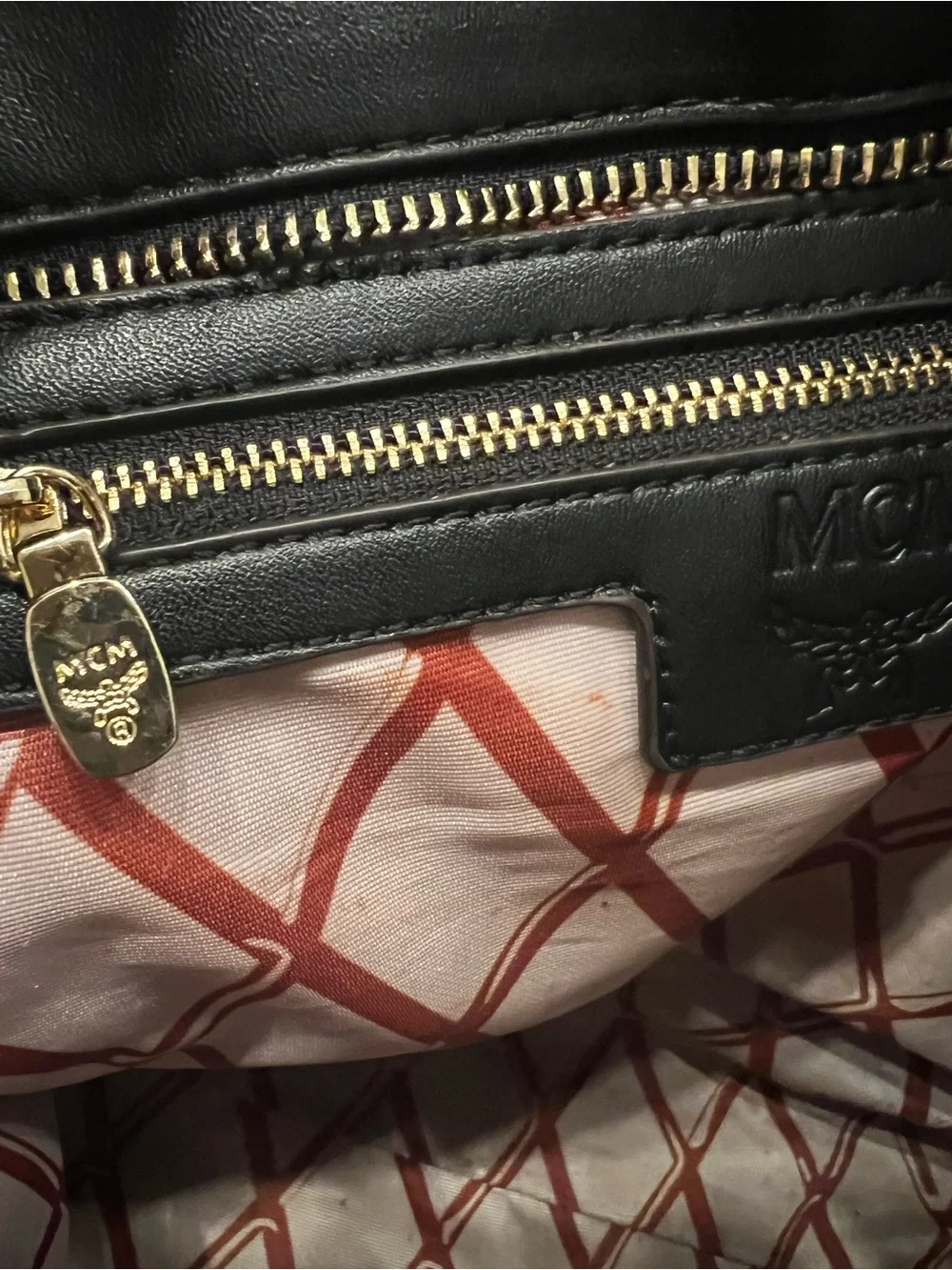 MCM Toni Top-Zip Shopper Medium Black Visetos Monogram Tote Bag